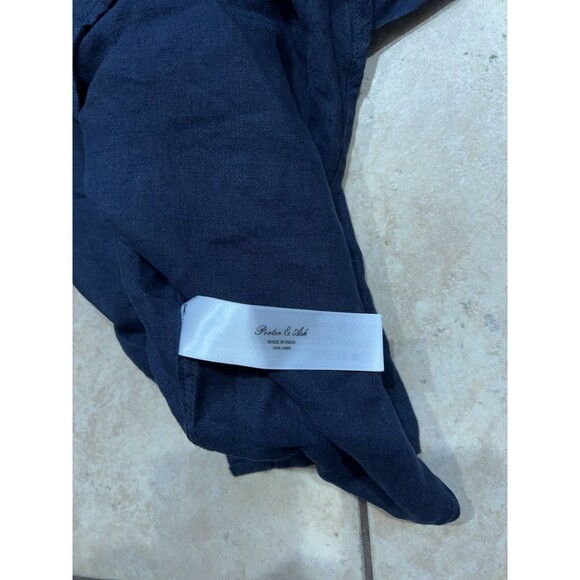 Porter & Ash Linen Shirt Mens Large Blue Casual Party Button Down Short Sleeve - Picture 7 of 7